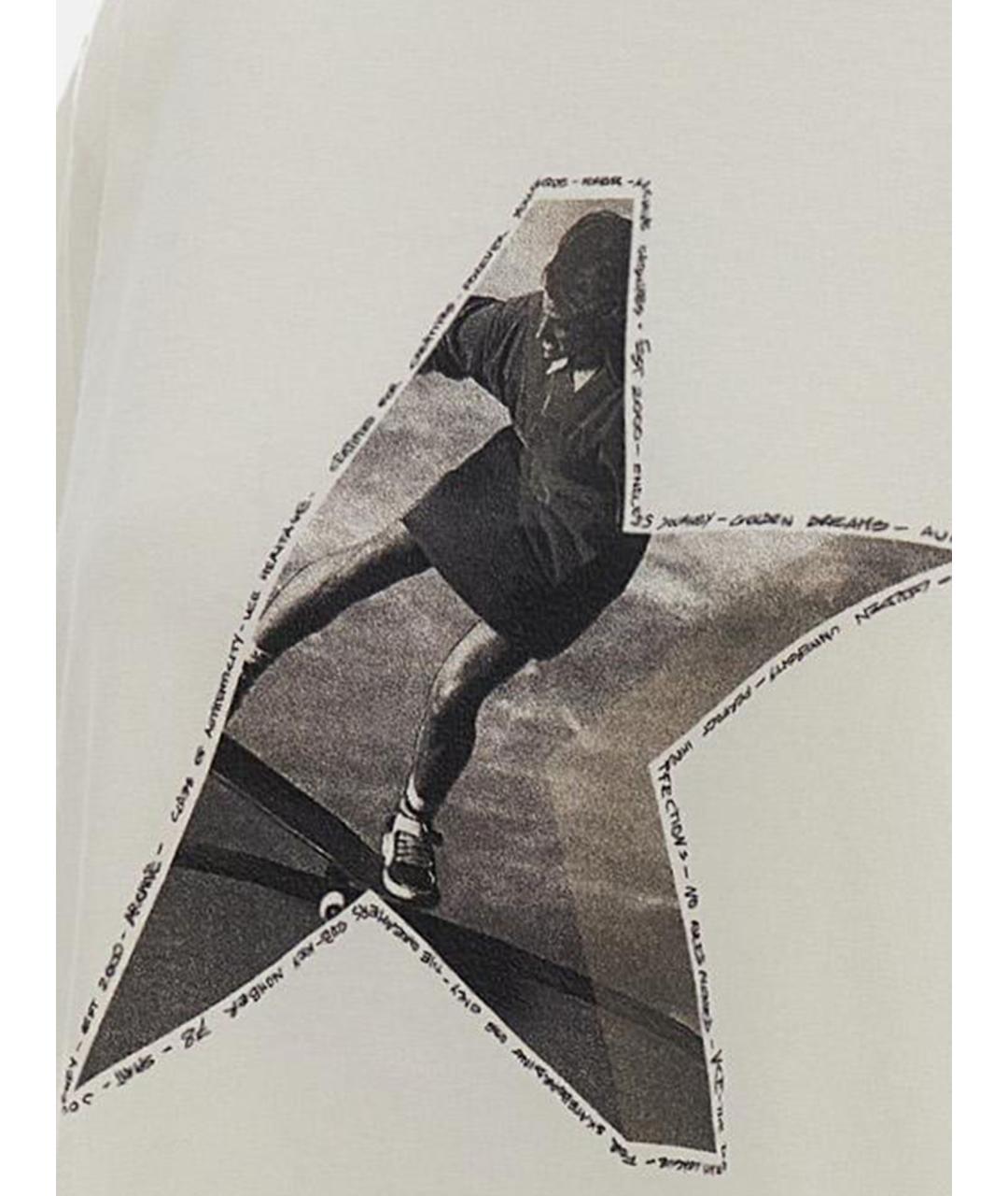 GOLDEN GOOSE DELUXE BRAND Белая хлопковая футболка, фото 3