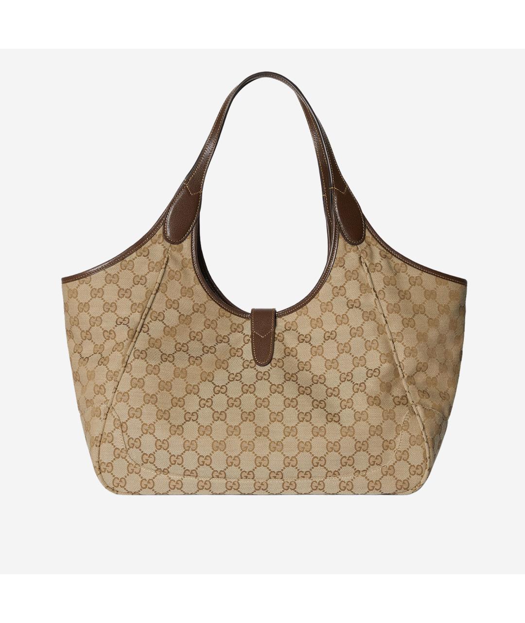 GUCCI Бежевая тканевая сумка тоут, фото 3