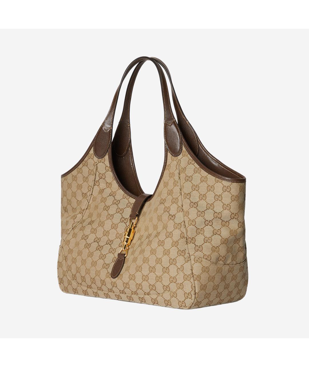 GUCCI Бежевая тканевая сумка тоут, фото 2