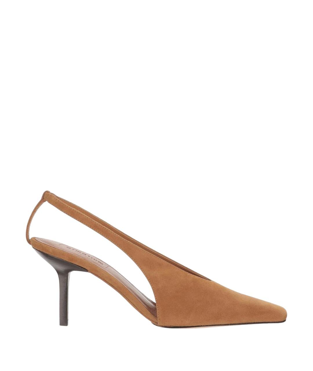 ARMARIUM Коричневые замшевые лодочки на низком каблуке, фото 1