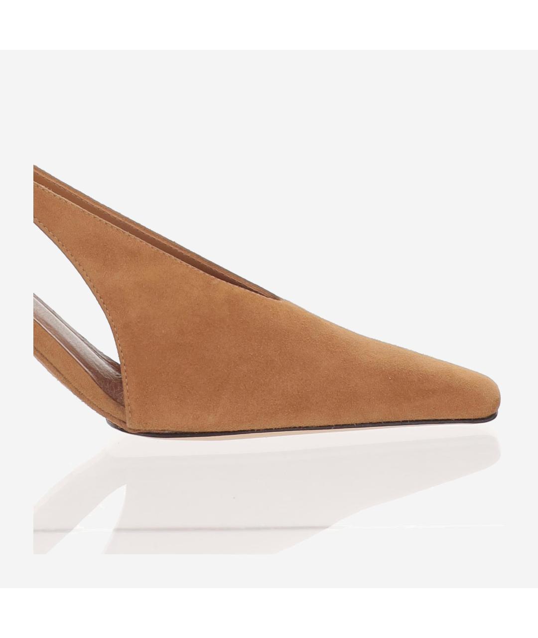 ARMARIUM Коричневые замшевые лодочки на низком каблуке, фото 4