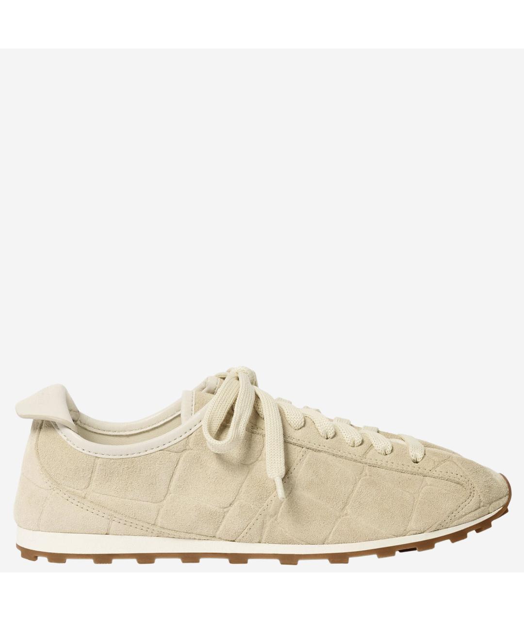 JACQUEMUS Бежевые замшевые кроссовки, фото 6