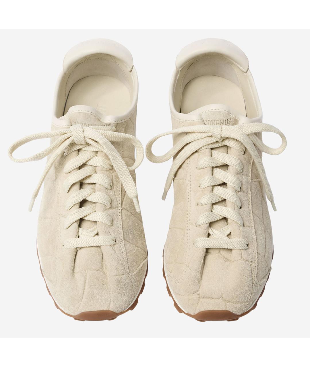 JACQUEMUS Бежевые замшевые кроссовки, фото 2