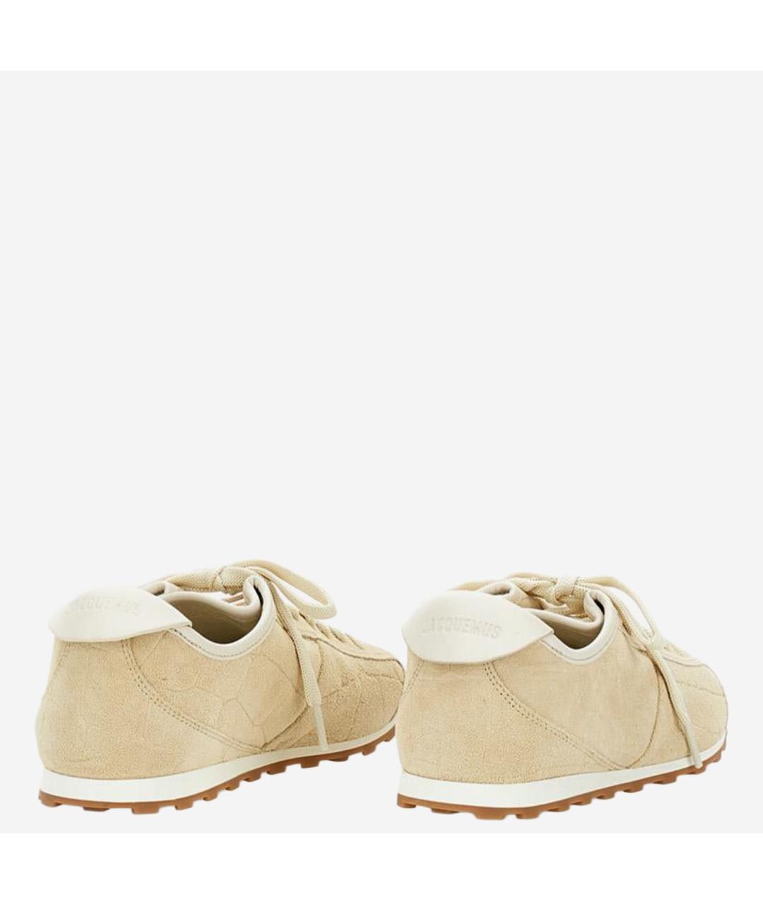 JACQUEMUS Бежевые замшевые кроссовки, фото 4