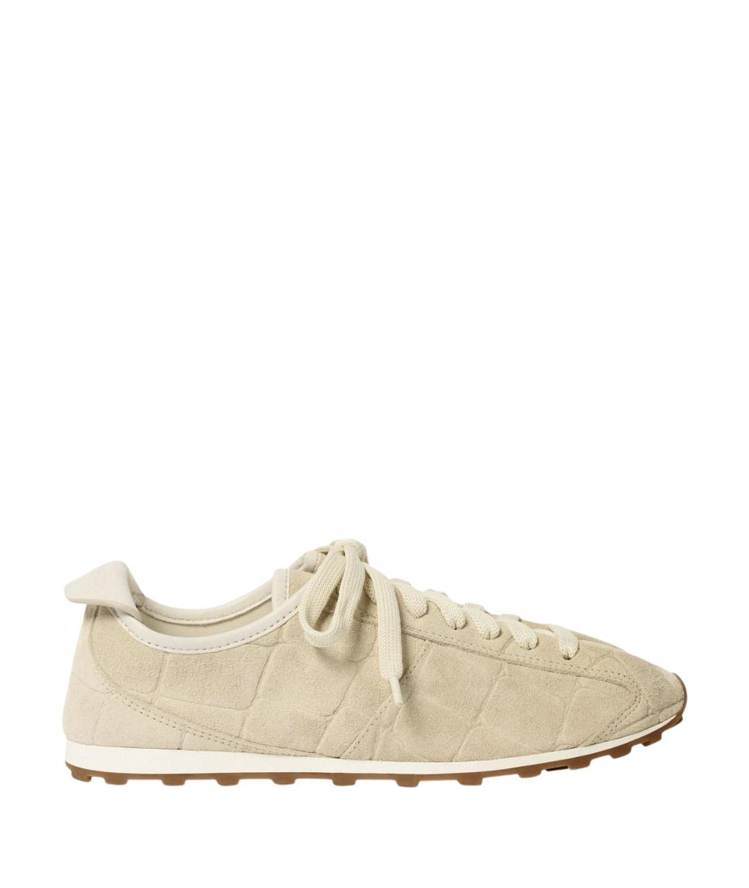 JACQUEMUS Бежевые замшевые кроссовки, фото 1