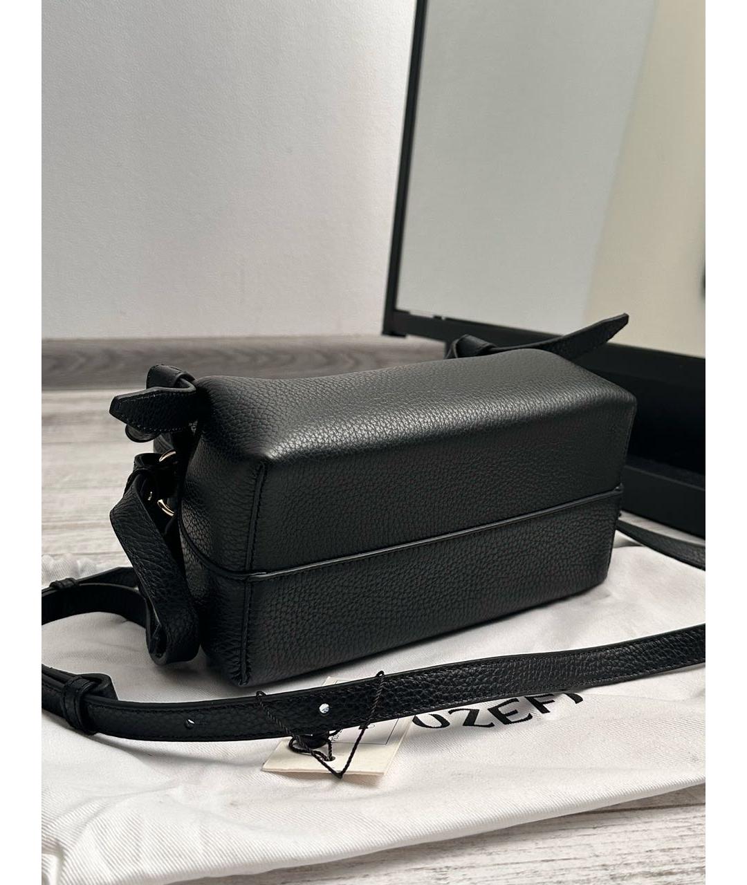 YUZEFI Черная кожаная сумка с короткими ручками, фото 7