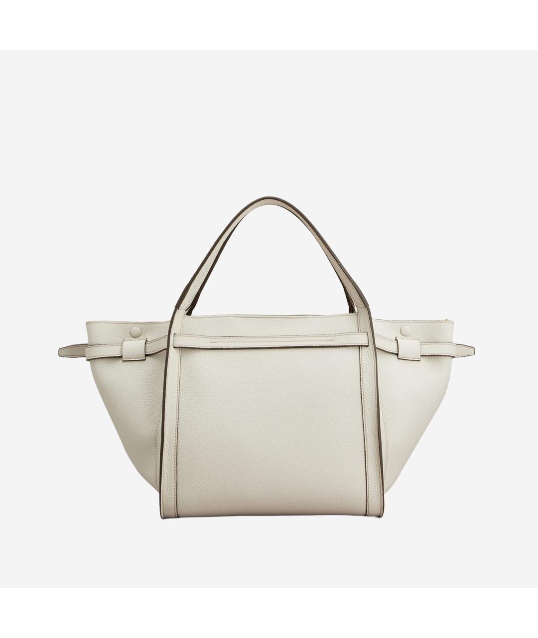 TOD'S Белая кожаная сумка тоут, фото 3