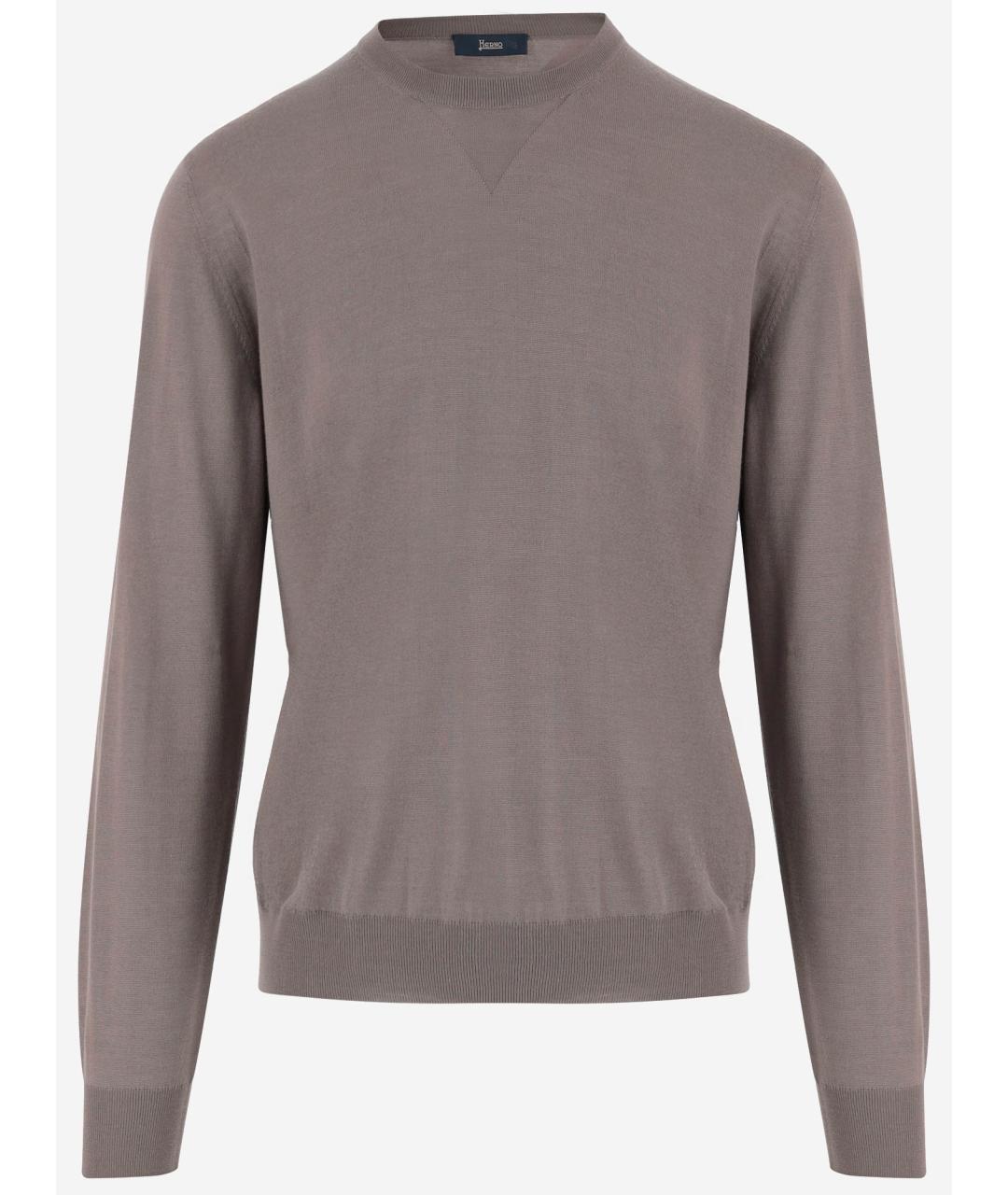 HERNO Бежевый шерстяной джемпер / свитер, фото 4