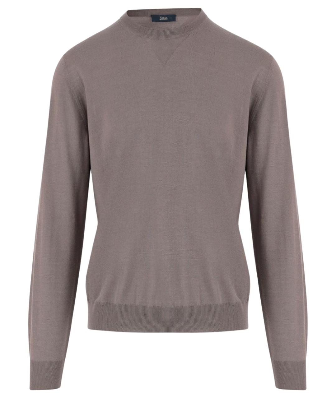 HERNO Бежевый шерстяной джемпер / свитер, фото 1