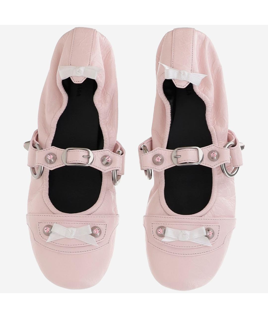 BALENCIAGA Розовые кожаные балетки, фото 2