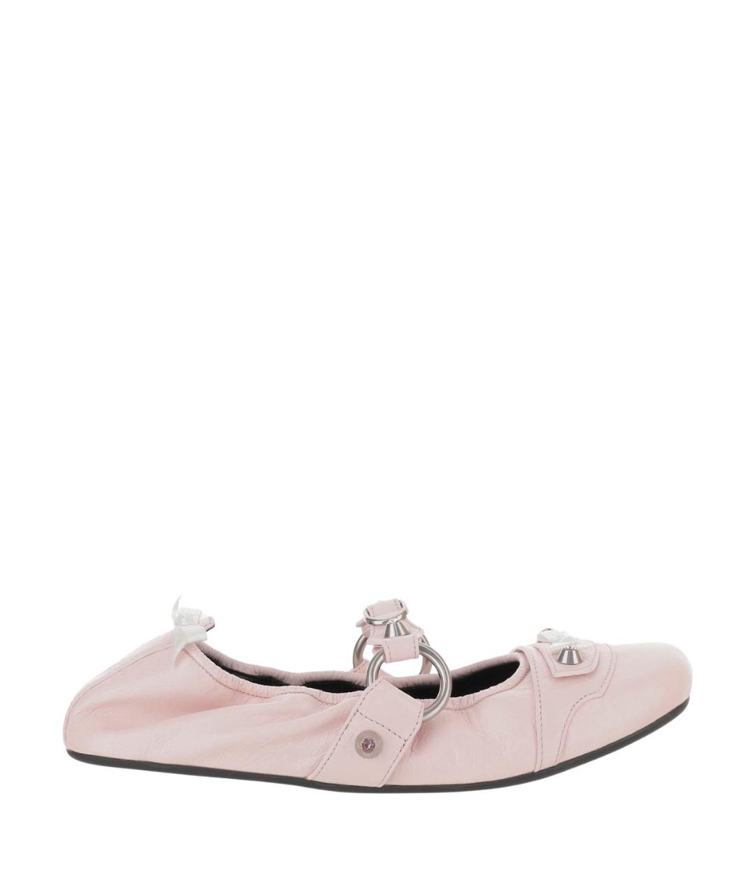 BALENCIAGA Розовые кожаные балетки, фото 1