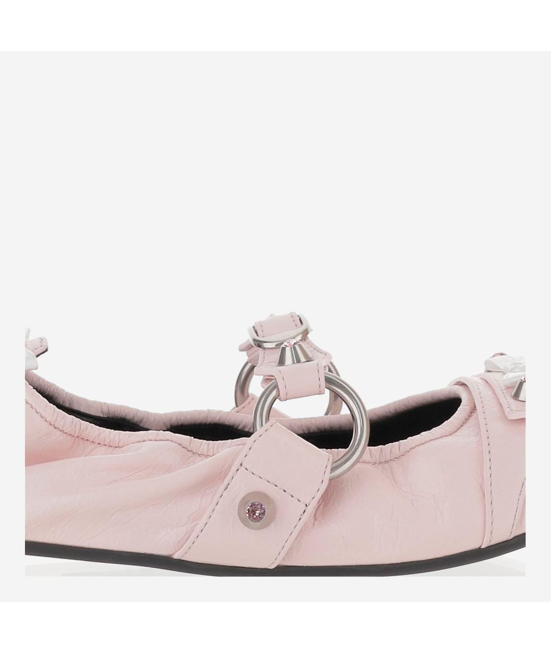 BALENCIAGA Розовые кожаные балетки, фото 5