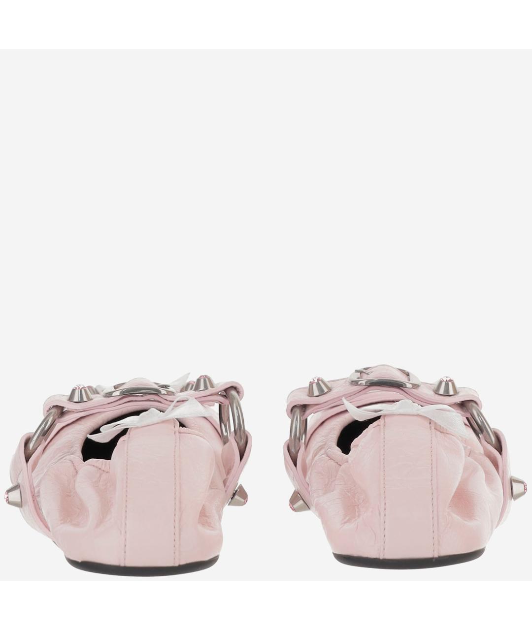 BALENCIAGA Розовые кожаные балетки, фото 4