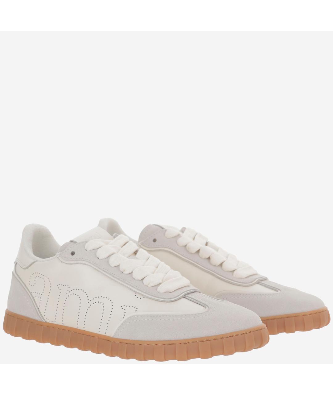 Ami Paris Белые замшевые низкие кроссовки / кеды, фото 3