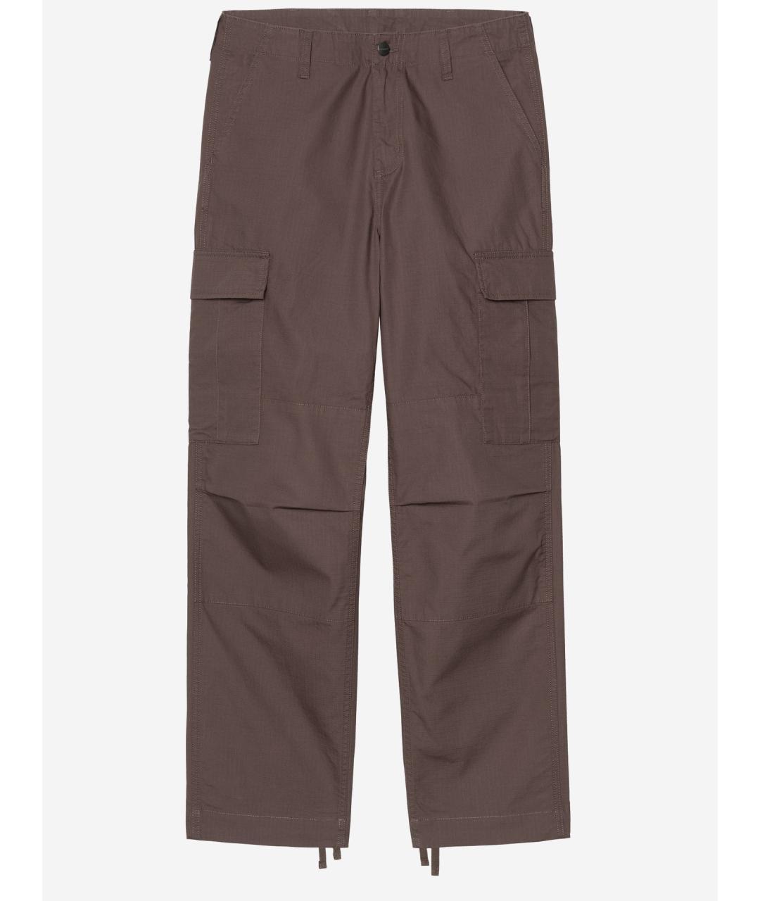 CARHARTT WIP Коричневые хлопковые повседневные брюки, фото 4