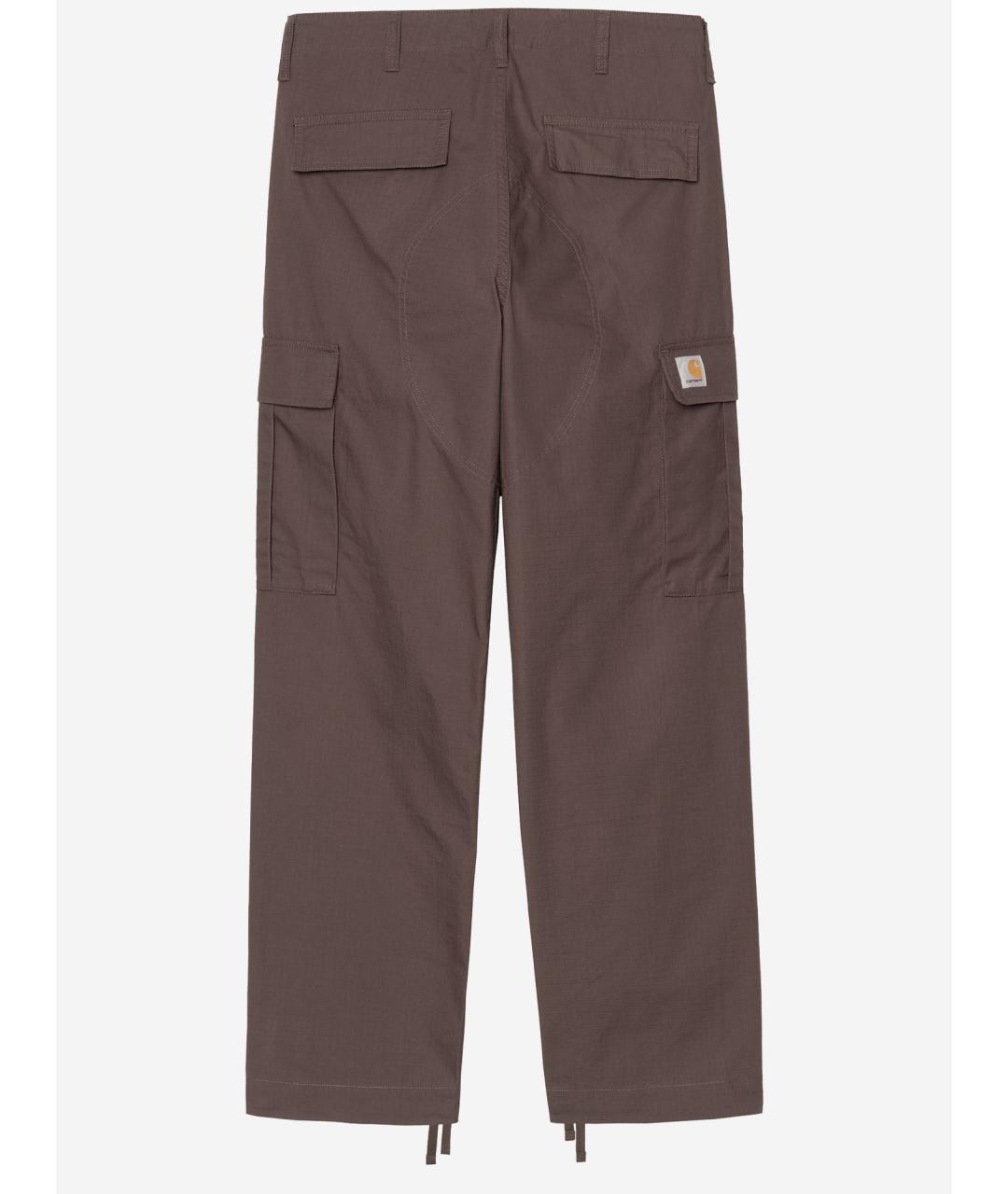 CARHARTT WIP Коричневые хлопковые повседневные брюки, фото 2