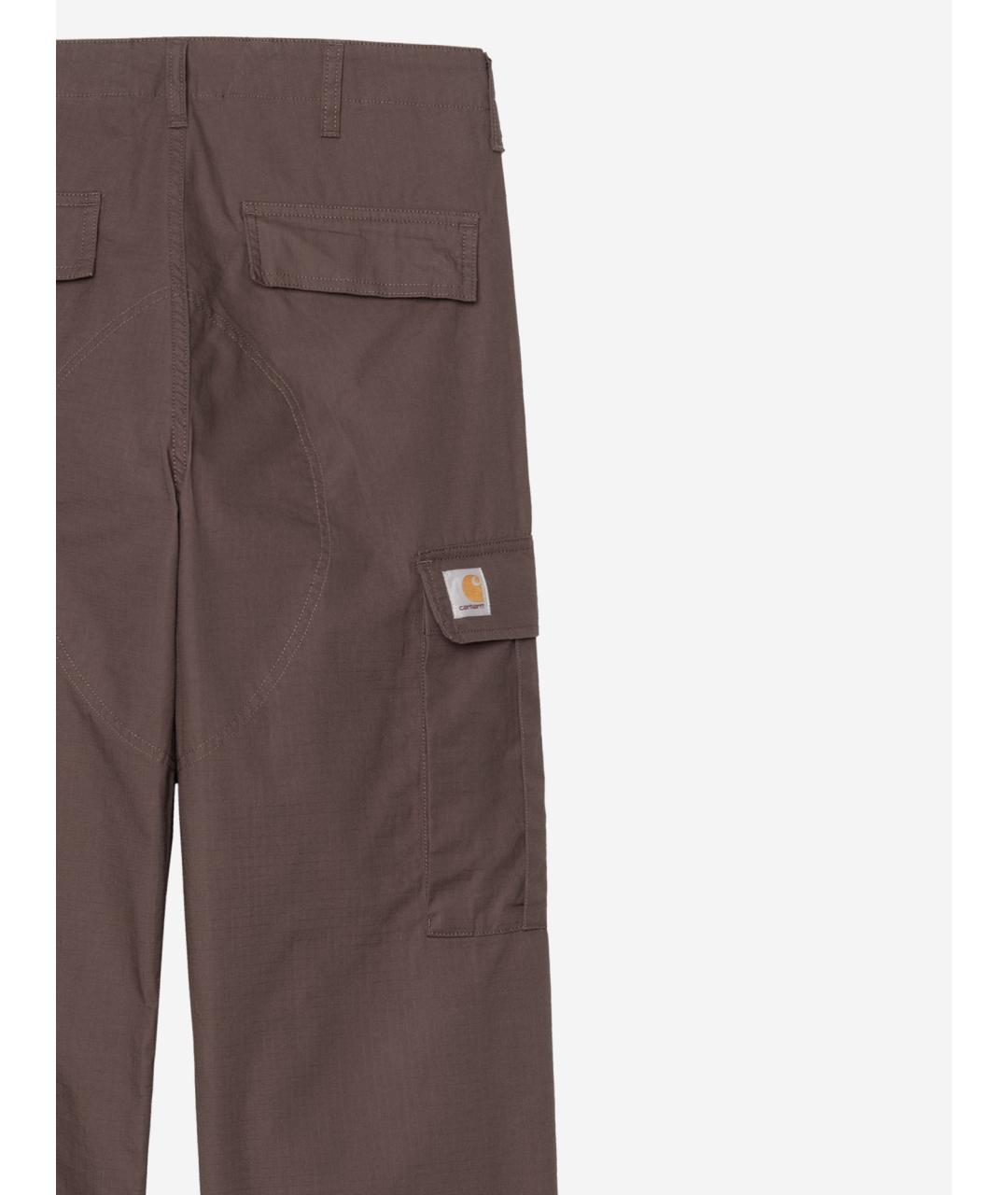 CARHARTT WIP Коричневые хлопковые повседневные брюки, фото 3