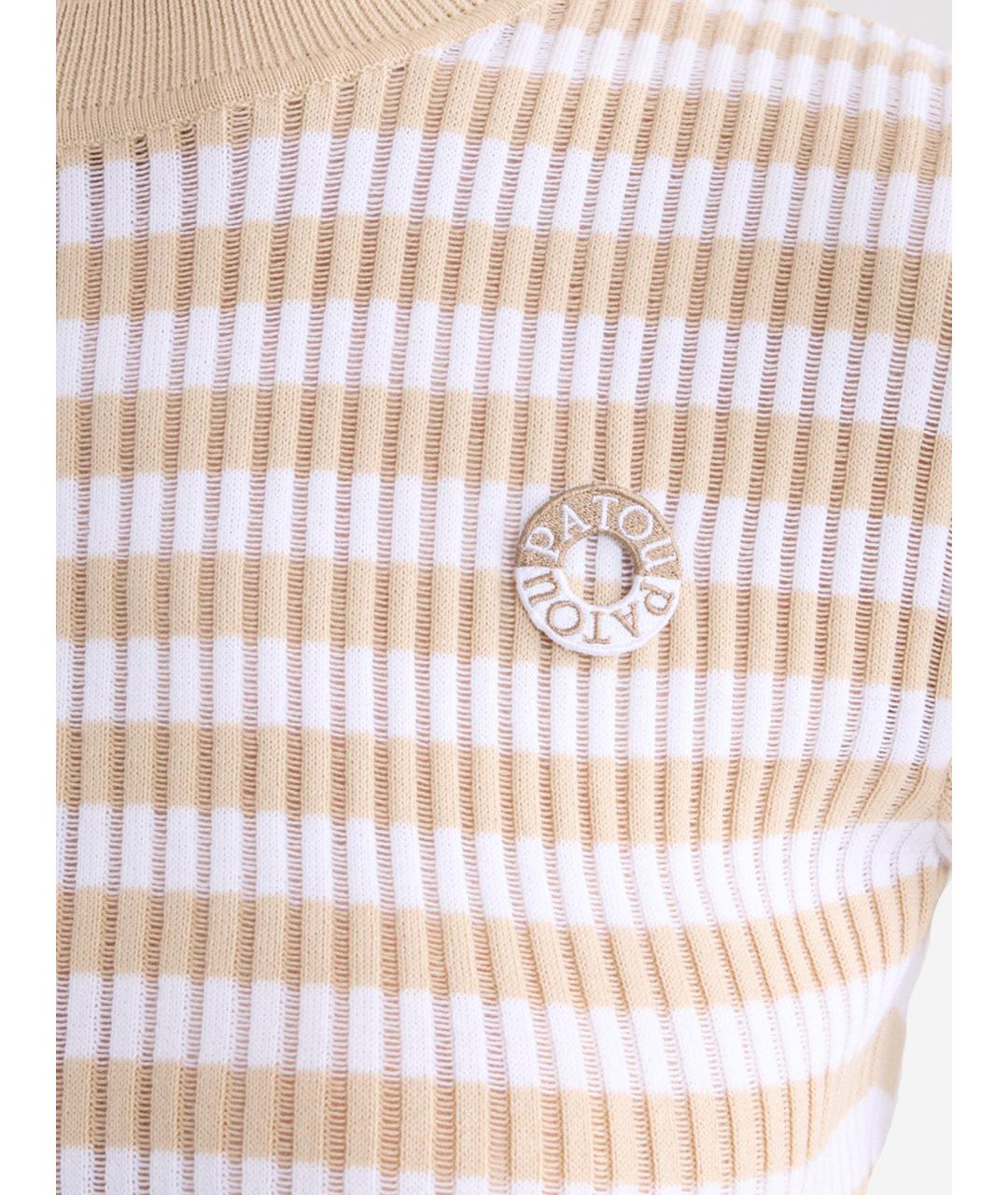PATOU Бежевый хлопковый джемпер / свитер, фото 3