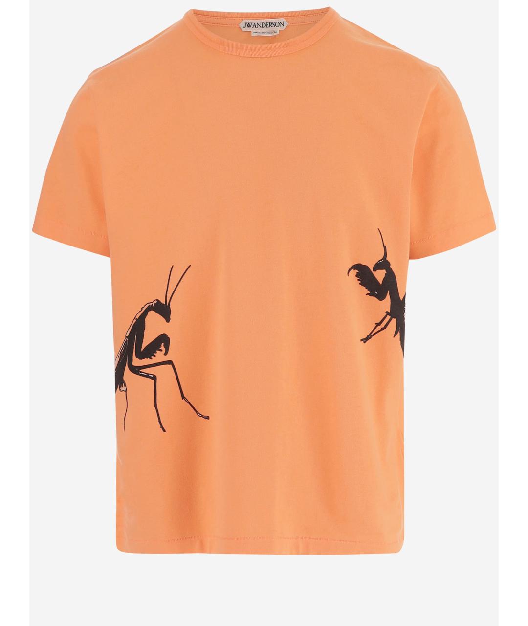 J.W.ANDERSON Оранжевая хлопковая футболка, фото 4