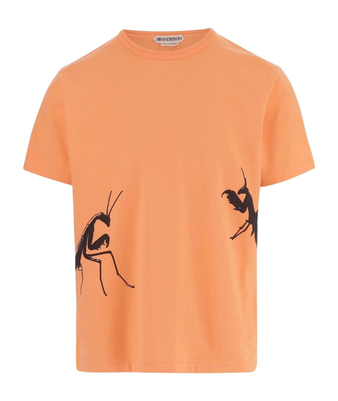 J.W.ANDERSON Оранжевая хлопковая футболка, фото 1