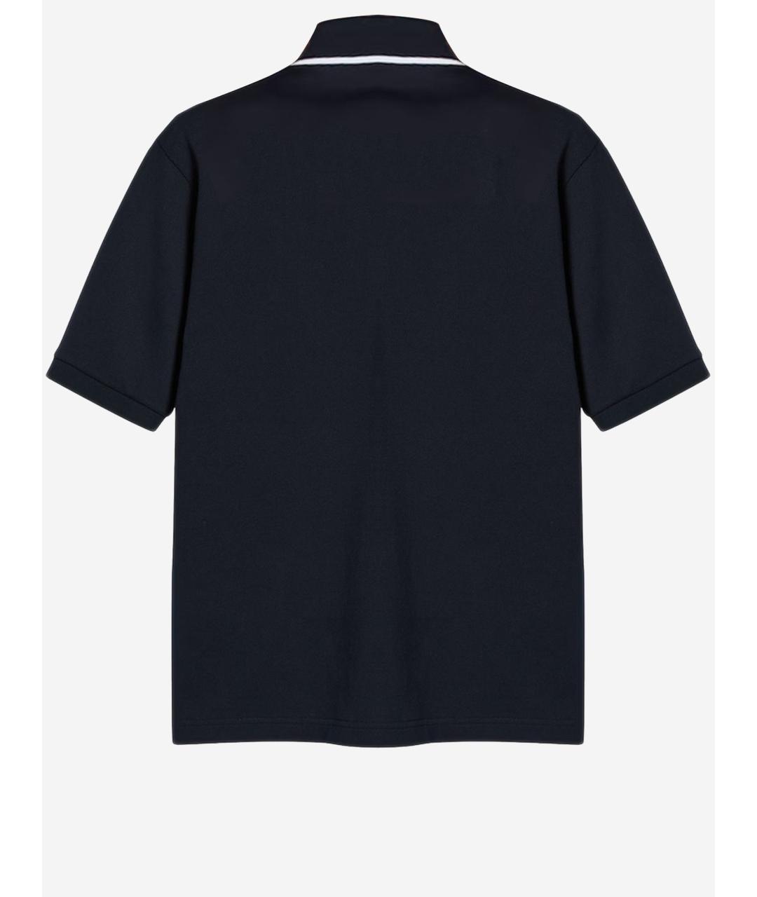 GUCCI Темно-синее хлопковое поло с коротким рукавом, фото 2