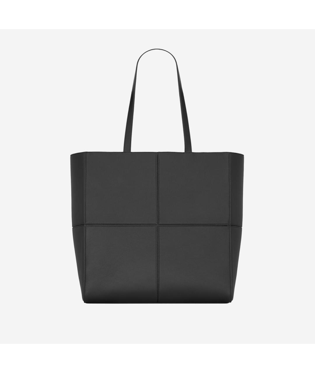 SAINT LAURENT Черная кожаная сумка тоут, фото 4