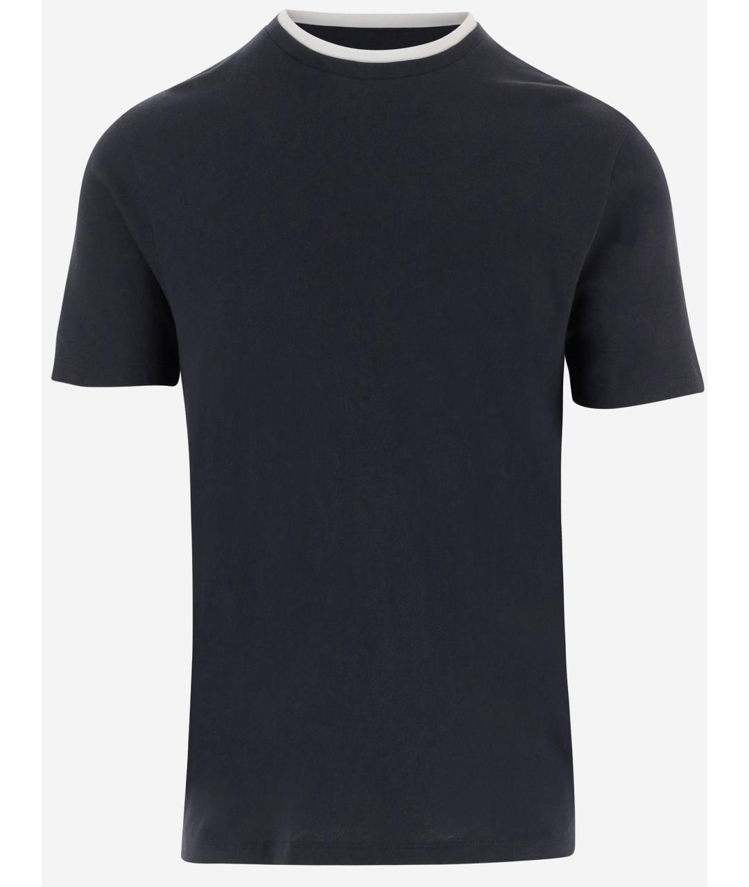 VINCE Синяя хлопковая футболка, фото 4