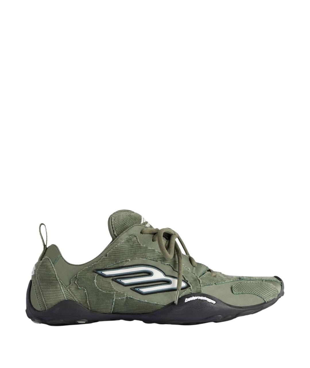 BALENCIAGA Хаки текстильные низкие кроссовки / кеды, фото 1