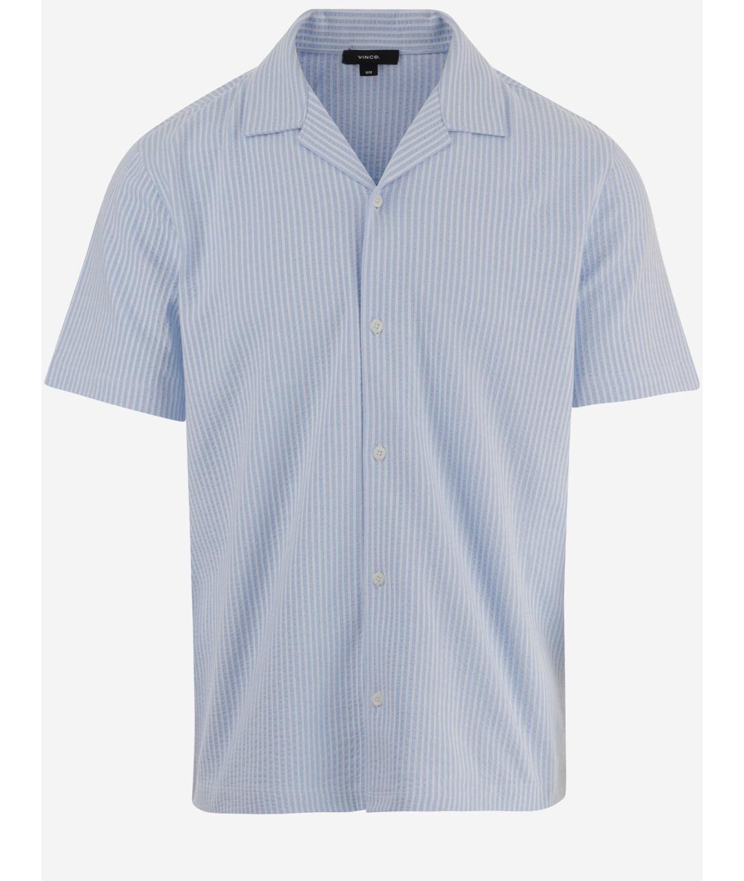 VINCE Голубая хлопковая кэжуал рубашка, фото 4