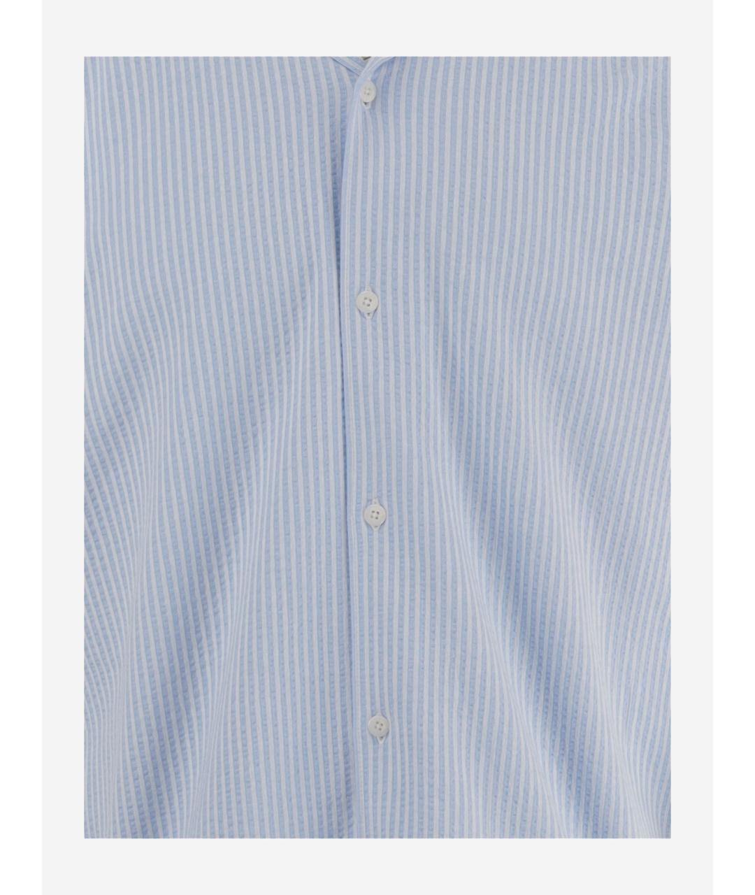 VINCE Голубая хлопковая кэжуал рубашка, фото 3