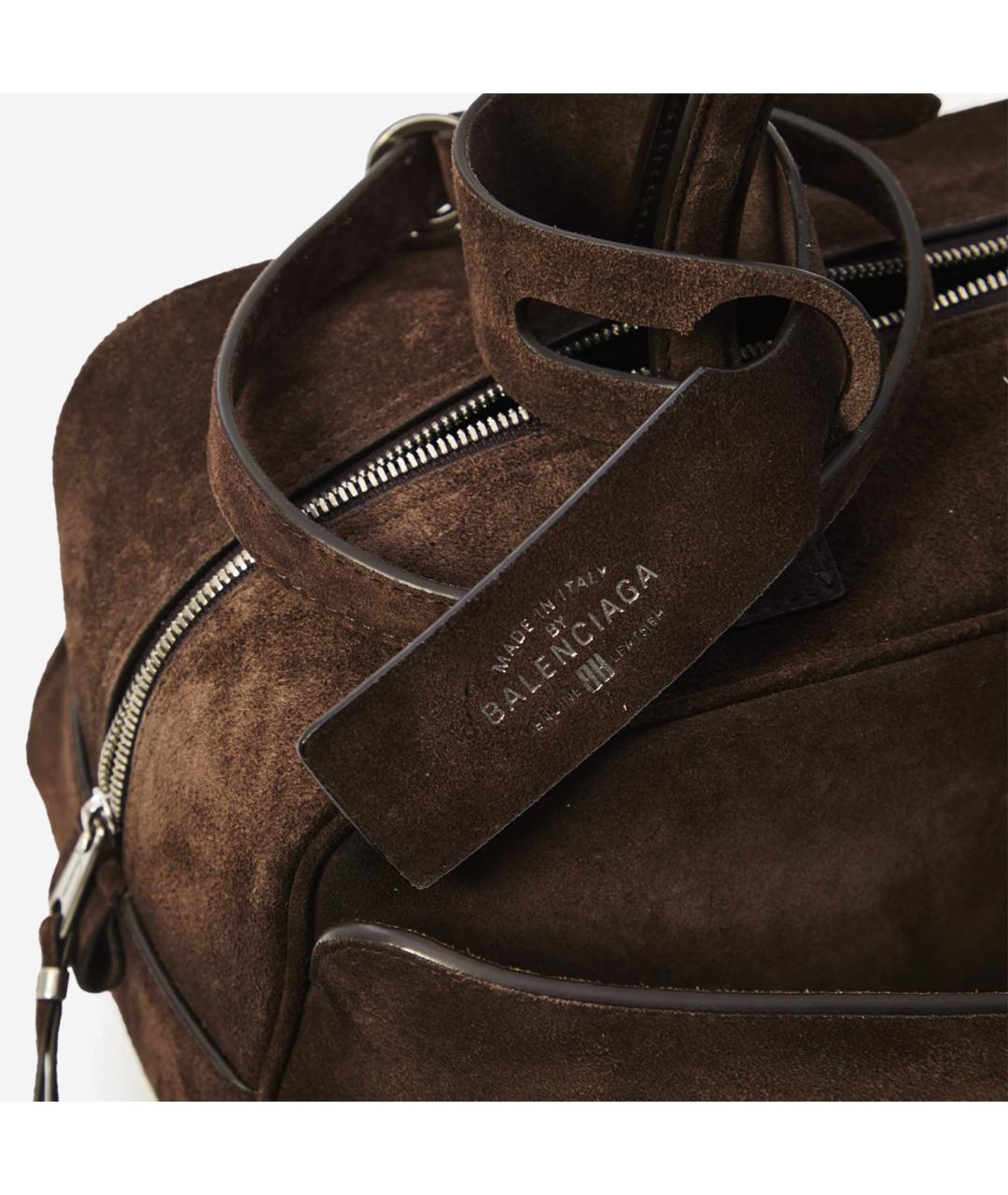 BALENCIAGA Коричневая замшевая сумка через плечо, фото 4