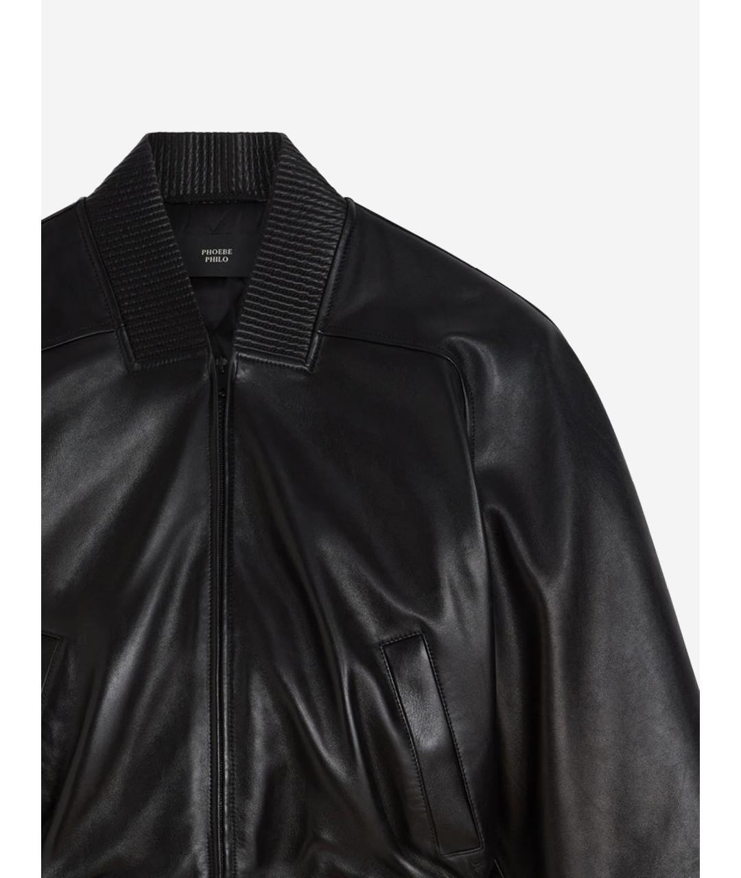 PHOEBE PHILO Черная кожаная куртка, фото 3