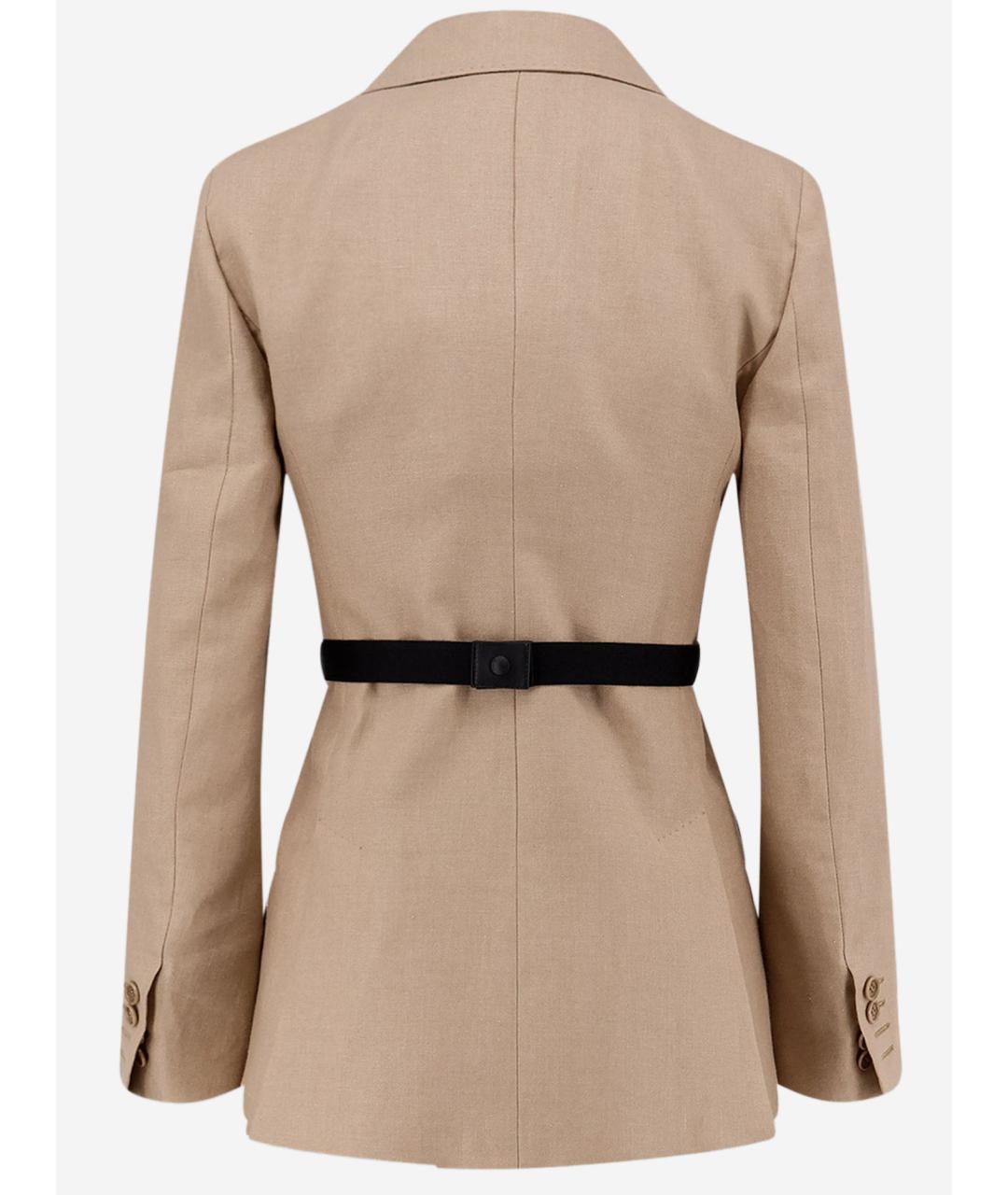 MAX MARA Бежевый льняной жакет/пиджак, фото 2