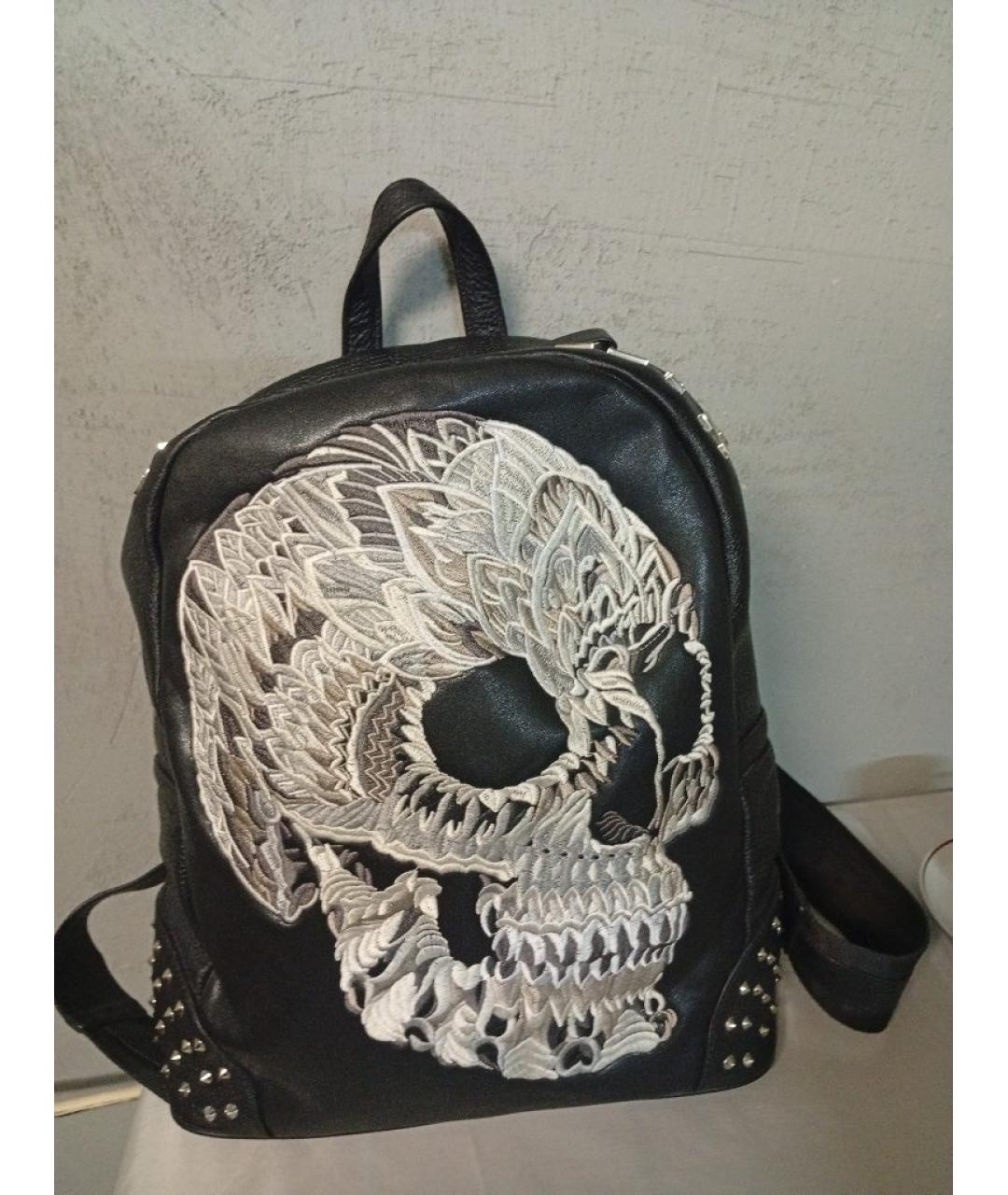 PHILIPP PLEIN Черный кожаный рюкзак, фото 8