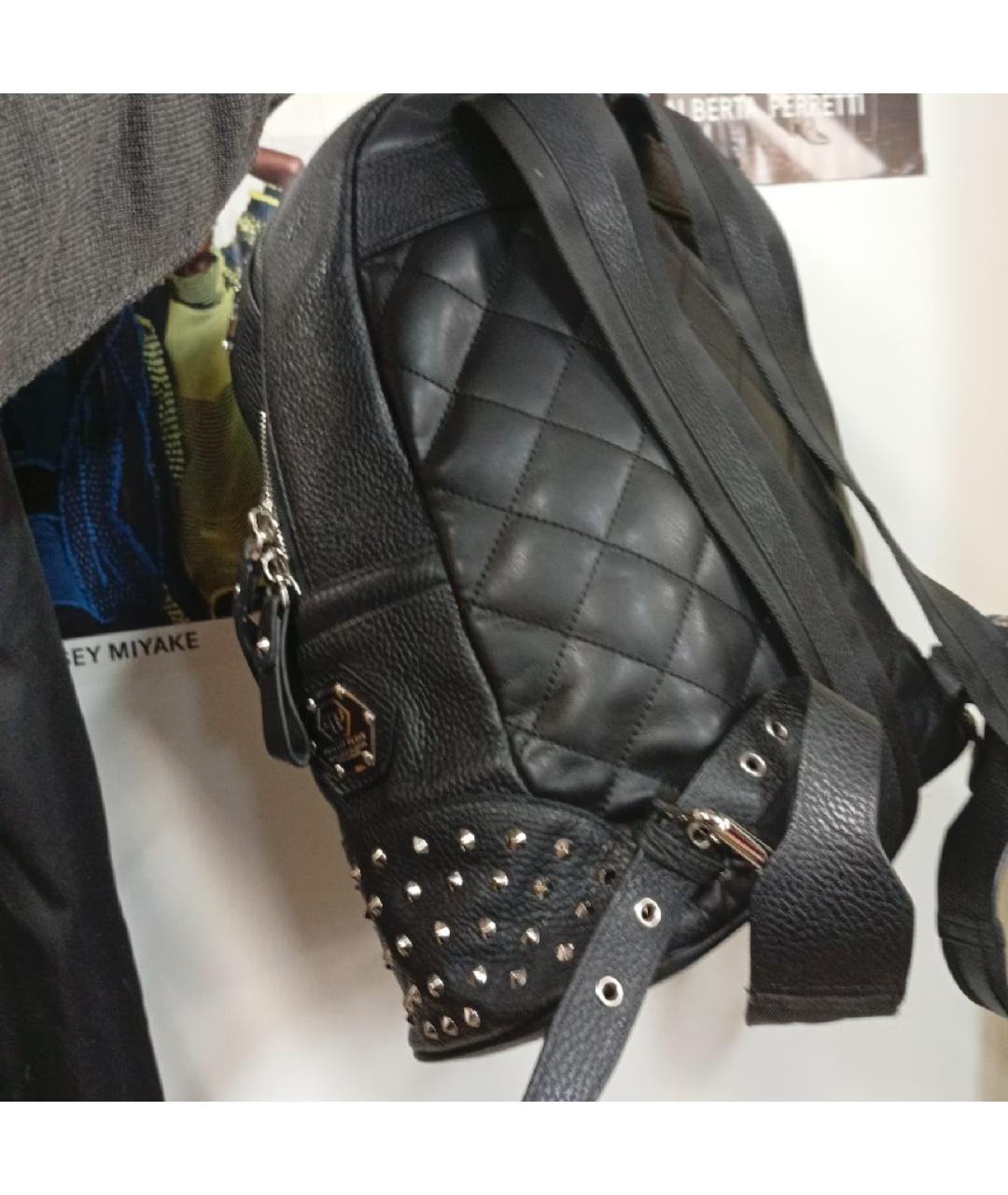 PHILIPP PLEIN Черный кожаный рюкзак, фото 6