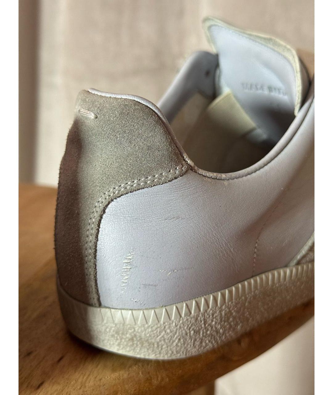 MAISON MARGIELA Голубые кожаные кеды, фото 7