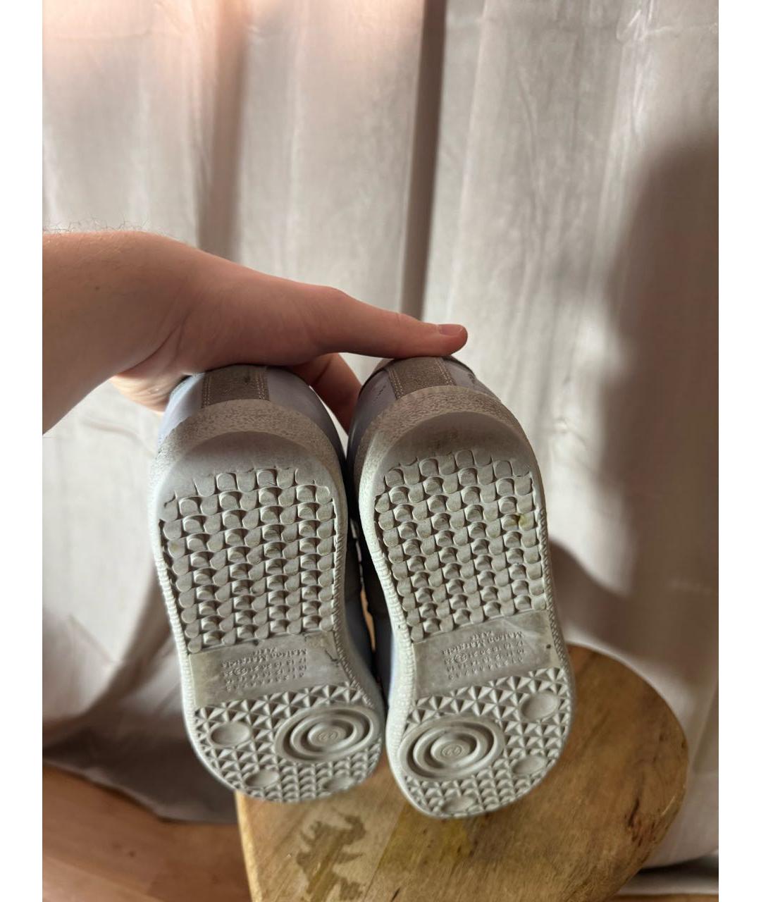 MAISON MARGIELA Голубые кожаные кеды, фото 5