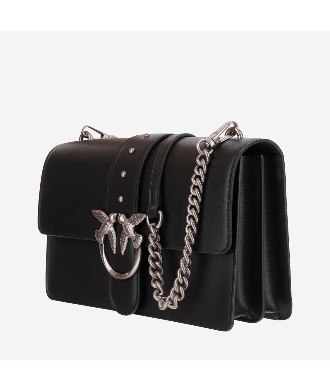 PINKO Черная кожаная сумка через плечо, фото 2
