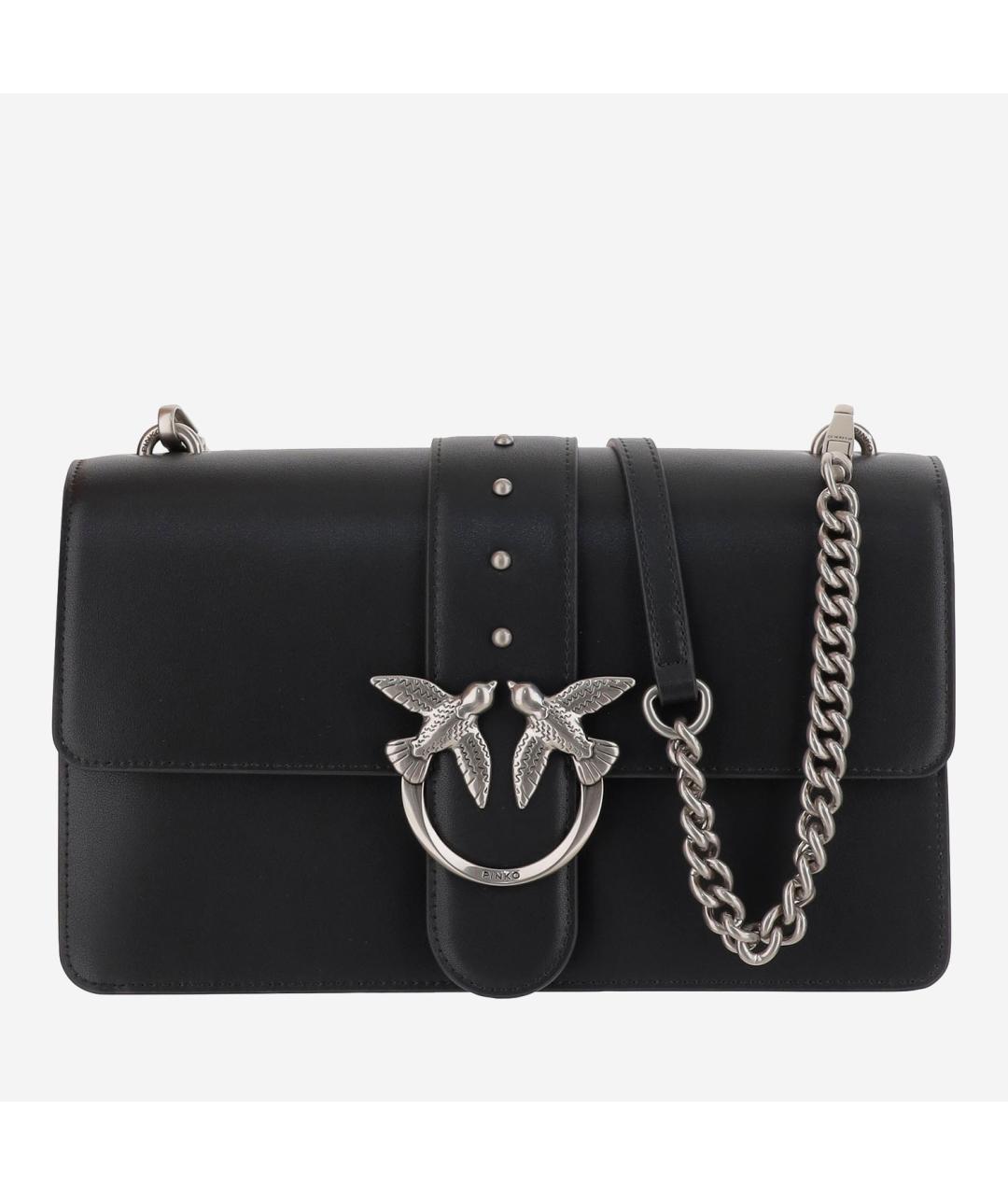 PINKO Черная кожаная сумка через плечо, фото 5
