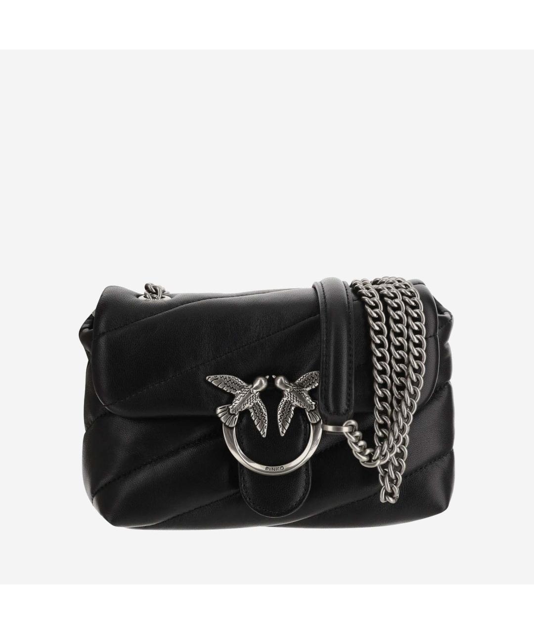 PINKO Черная кожаная сумка через плечо, фото 5