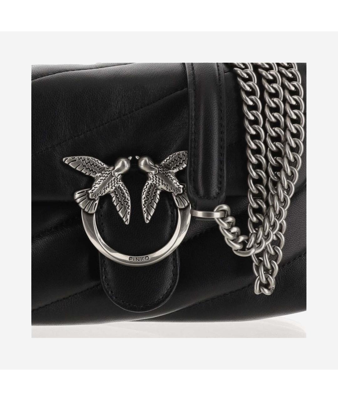 PINKO Черная кожаная сумка через плечо, фото 4