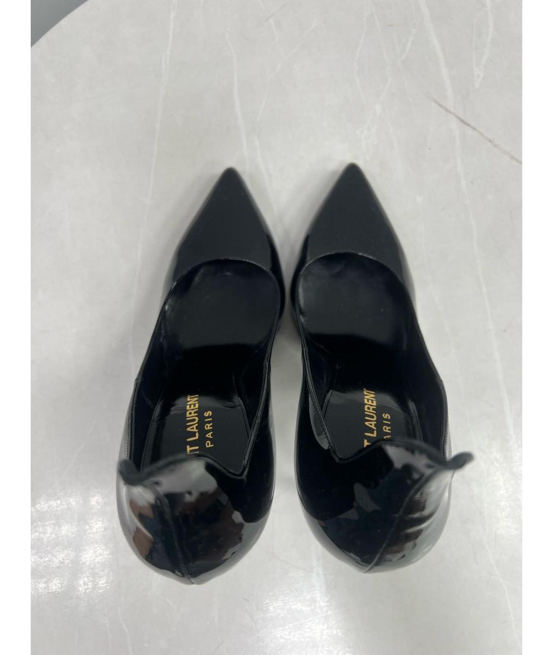 SAINT LAURENT Черные туфли из лакированной кожи, фото 4