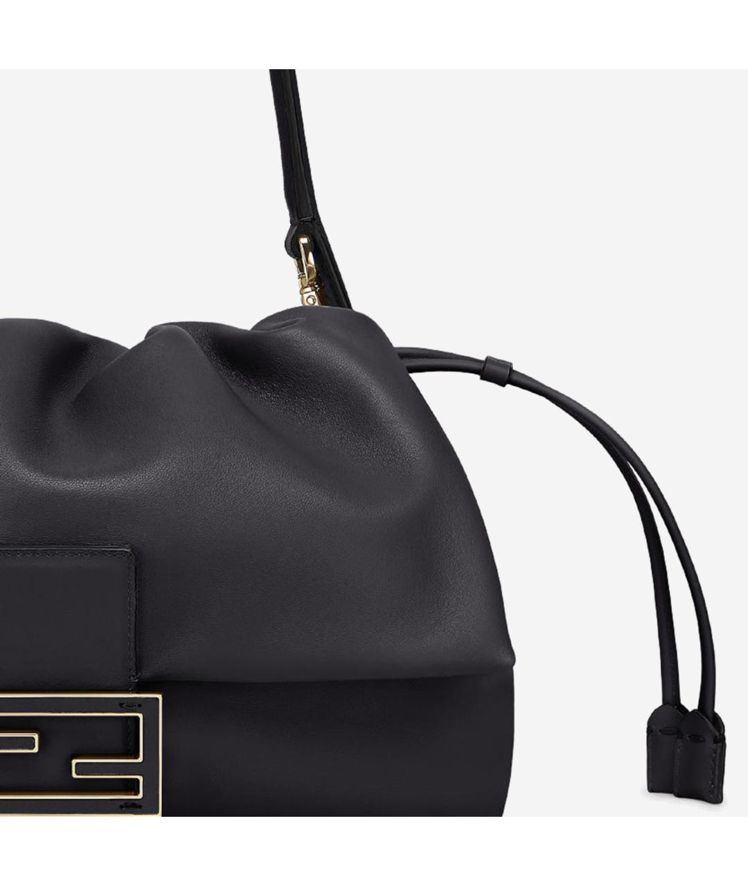 FENDI Черная кожаная сумка через плечо, фото 4