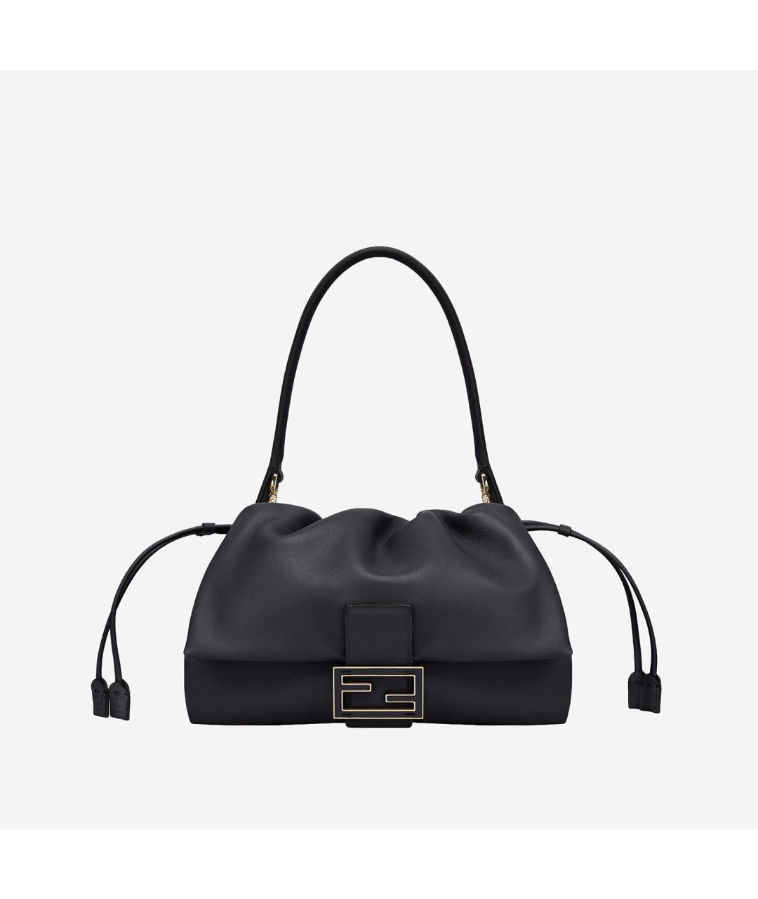 FENDI Черная кожаная сумка через плечо, фото 5