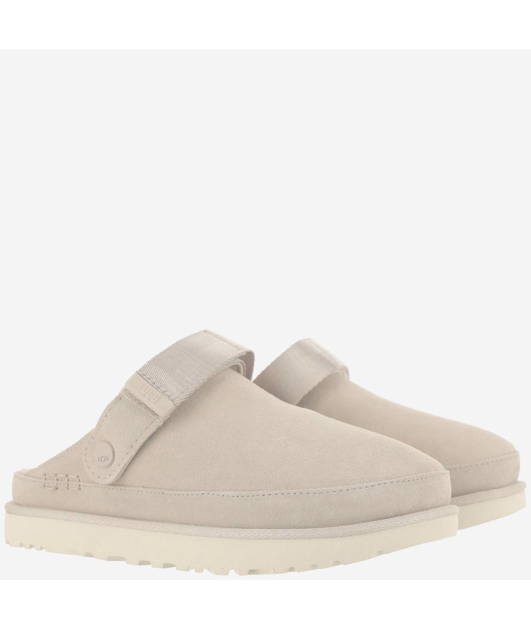 UGG AUSTRALIA Бежевые кожаные мюли, фото 3