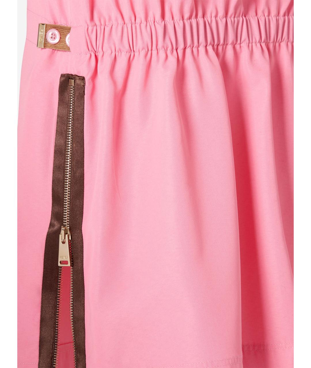 FENDI Розовая вискозная юбка миди, фото 3