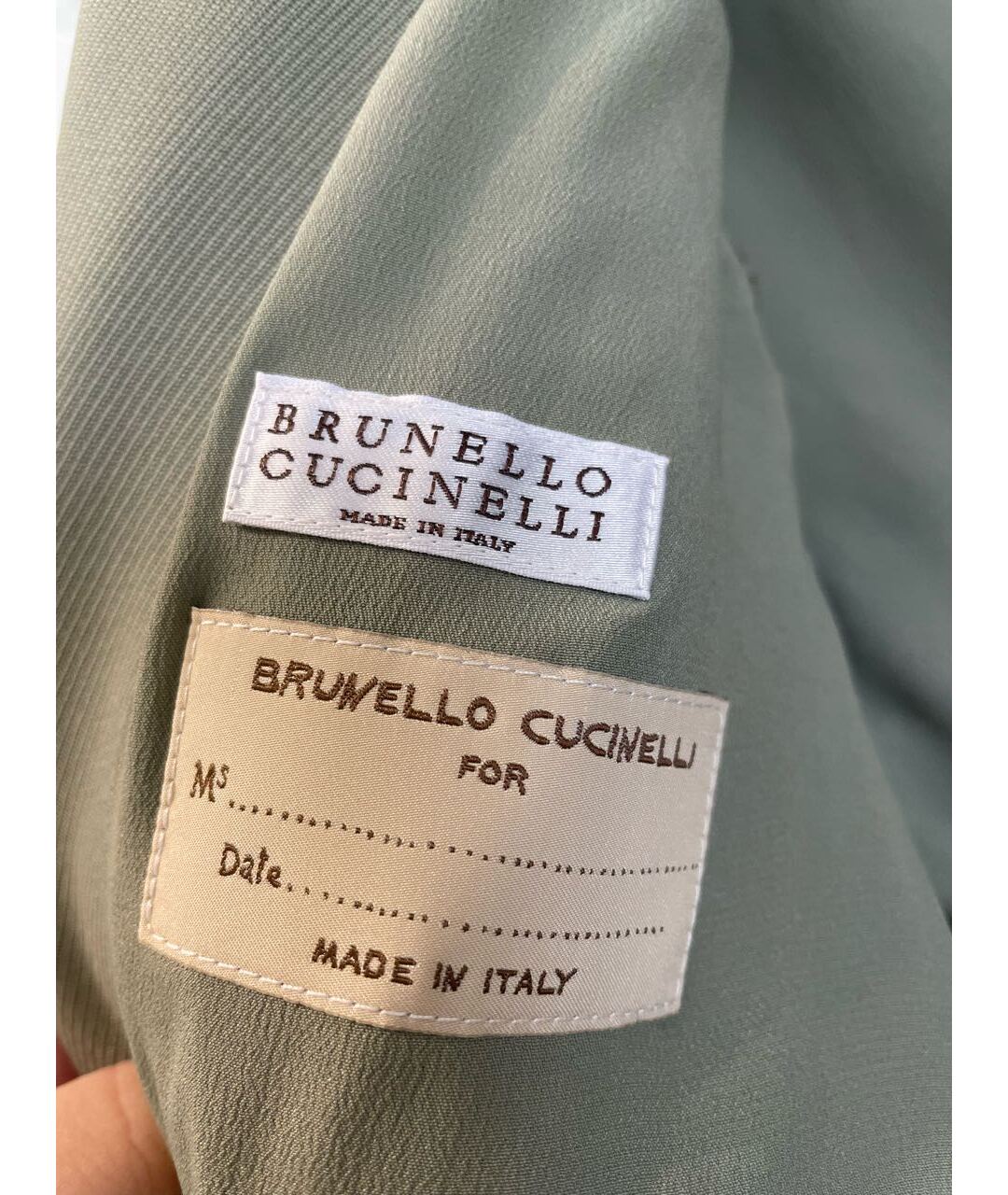 BRUNELLO CUCINELLI Хаки шерстяной жакет/пиджак, фото 6