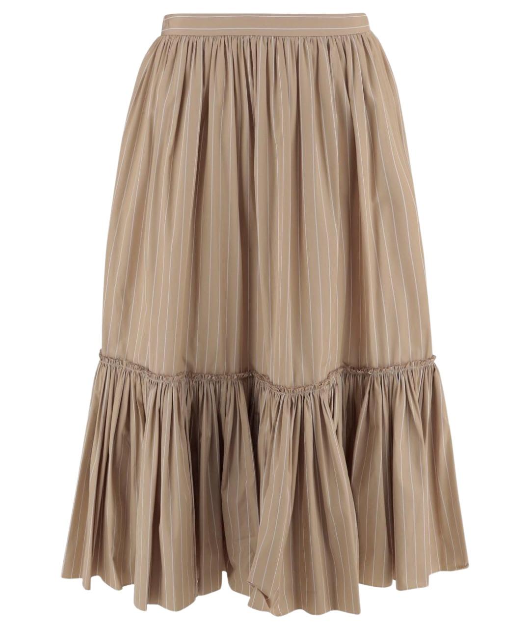 JIL SANDER Бежевая хлопковая юбка миди, фото 1