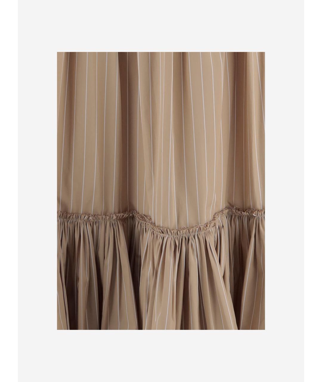 JIL SANDER Бежевая хлопковая юбка миди, фото 3