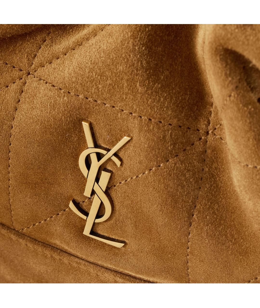 SAINT LAURENT Коричневая замшевая сумка через плечо, фото 4